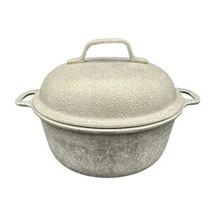 Vintage 1950s Century Silver Seal Hammered Aluminum Dutch Oven Roaster MCM